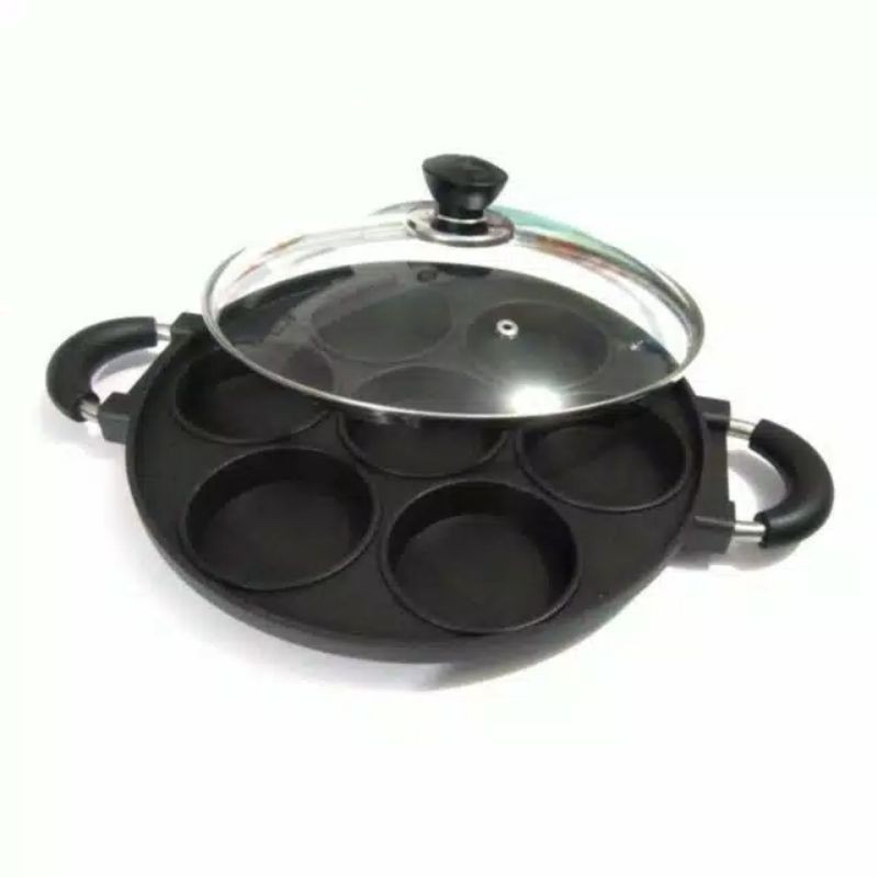 Cetakan Kue Lubang 7 Teflon Anti Lengket / Cetakan Kue Lumpur Anti Lengket