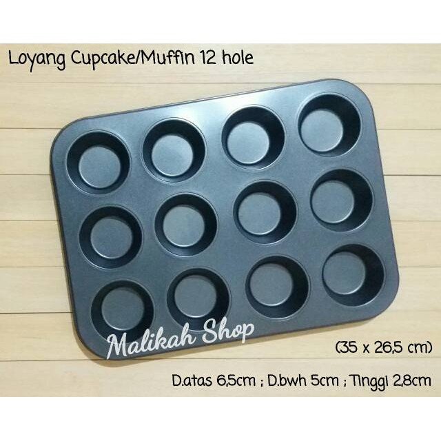 Loyang Cupcake / Muffin / Teflon 12 Hole