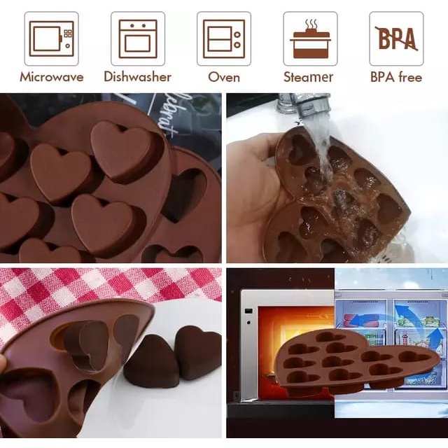 Cetakan Coklat Silicone Love 10 Grid Cetakan Coklat Jelly Pudding es Batu Love 10 Lubang Silicone Molds Baking Chocolate