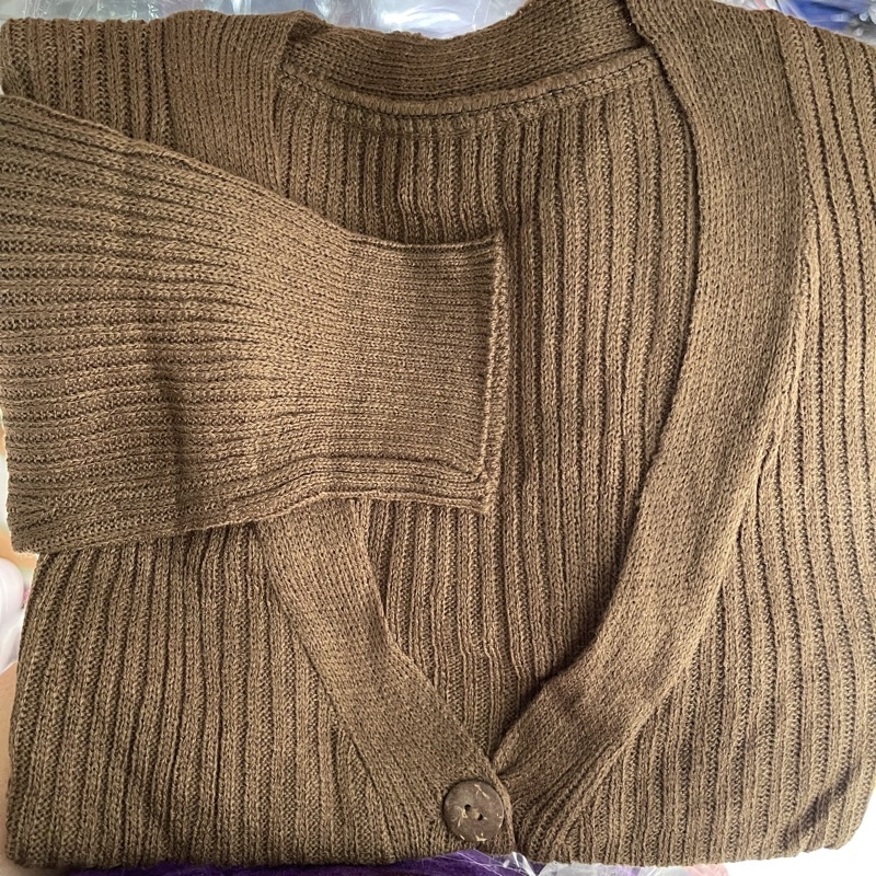 CARDIGAN RAJUT WANITA || KARDIGAN BASIC POLOS CEWEK CROP CARDY WILLY PREMIUM || OUTER KNITTED CARDI-Coklat Bronze