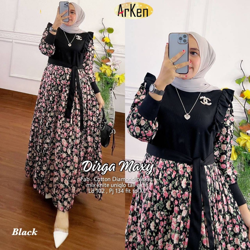DIRGA MAXI DRESS PLISKET ORIGINAL ARKEN
