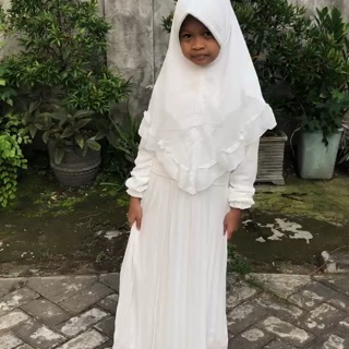 GAMIS BAJU  MUSLIM  ANAK  REMAJA  PUTIH MANASIK HAJI UMROH AGN 