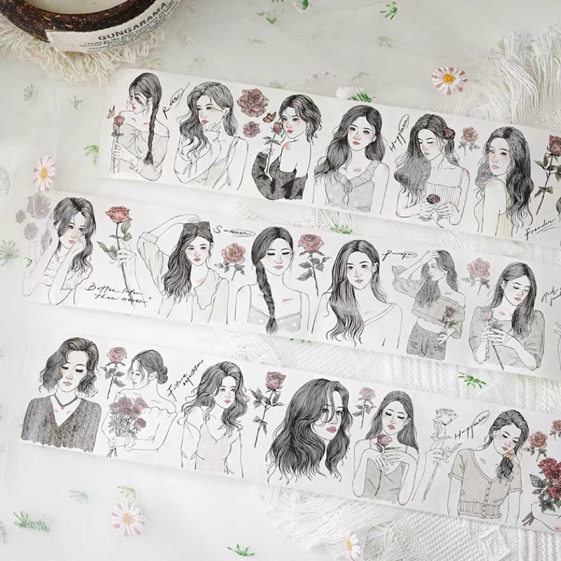 

Jennyuanzi Rose Girl Washi Tape