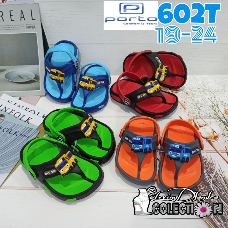 Sandal karet porto TALI KARAKTER BUS 6021 anak 19-24