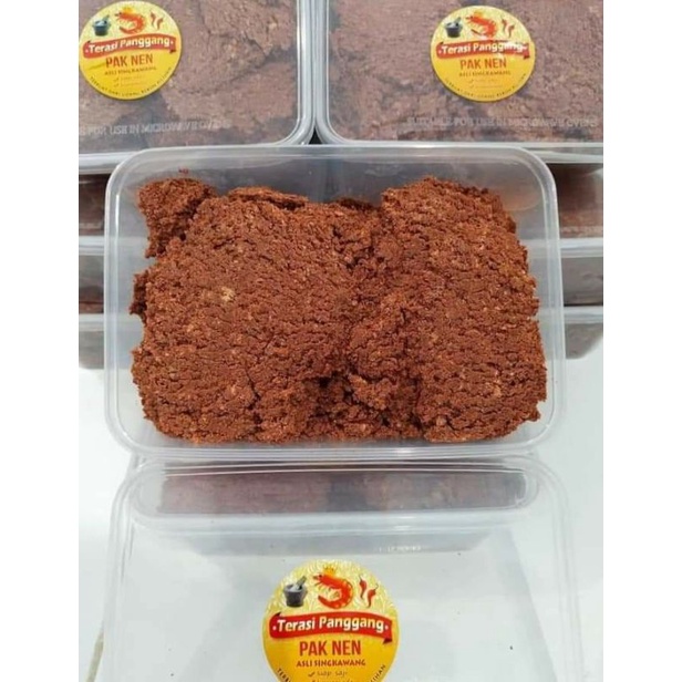 

TERASI PANGGANG SIAP SAJI 500gr , TERASI PAK NEN SINGKAWANG , BELACAN PANGGANG