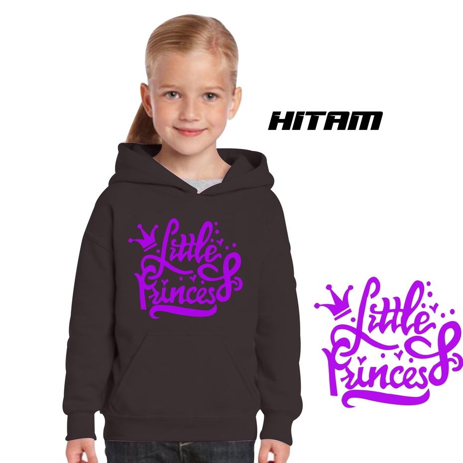 JAKET ANAK PEREMPUAN SWEATER HOODIE SABLON PRINCES KEKINIAN TERBARU BAHAN FLEECE USIA 2TAHUN SAMPAI 12TAHUN