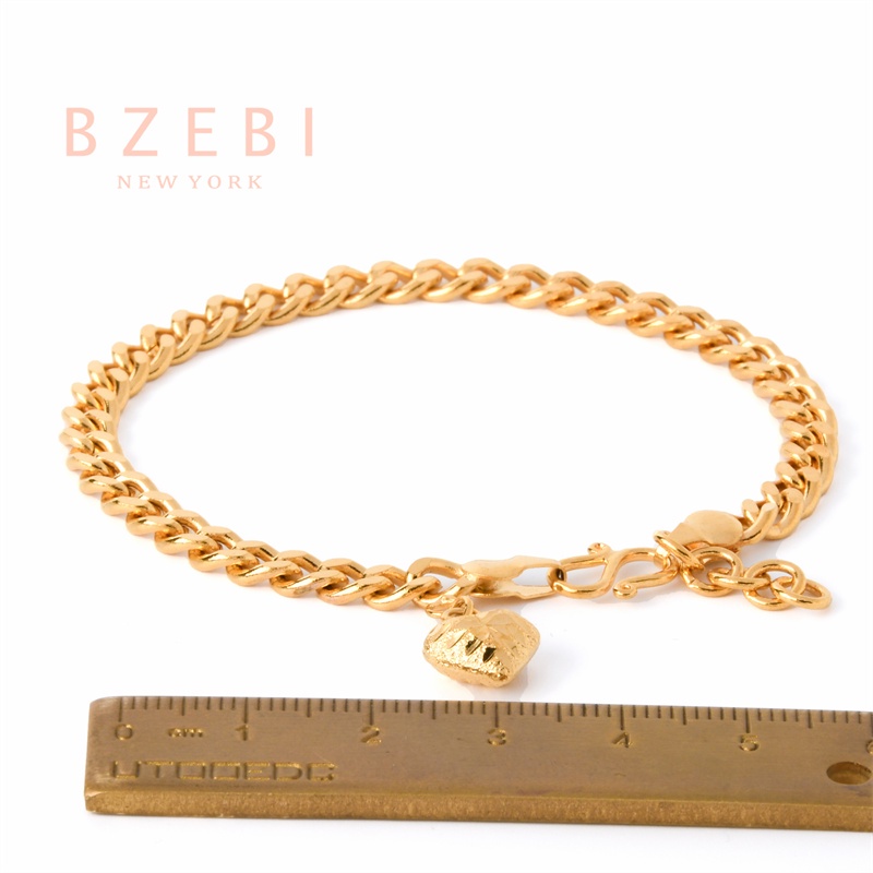 Bzebi Saudi Gelang Emas 24k 916 Klasik Dengan Kotak Penyimpanan 510b