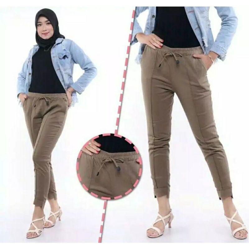 baggy pants twill kolor size standar dan jumbo