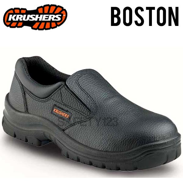 Krushers Boston Black Safety Shoes Sepatu Kerja Pabrik Proyek Sedia Super Big Size Hitam