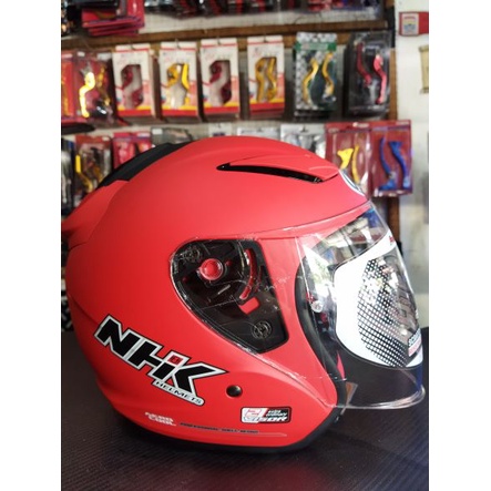 HELM NHK R1 MERAH DOFF DOUBLE VISOR