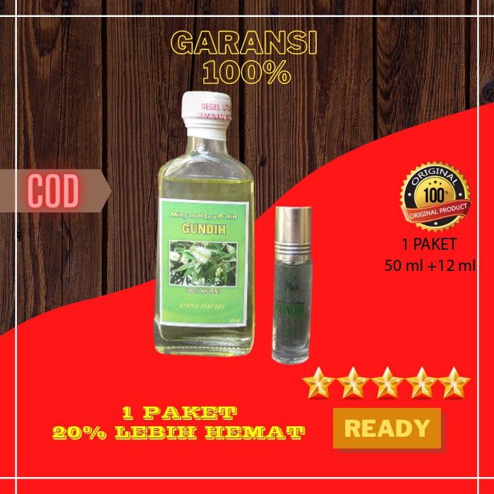 DISTRIBUTOR 1Paket 50ml+10ml RollOn Minyak Kayu Putih Asli Gundih /Minyak Kayu Putih Gundih Murni