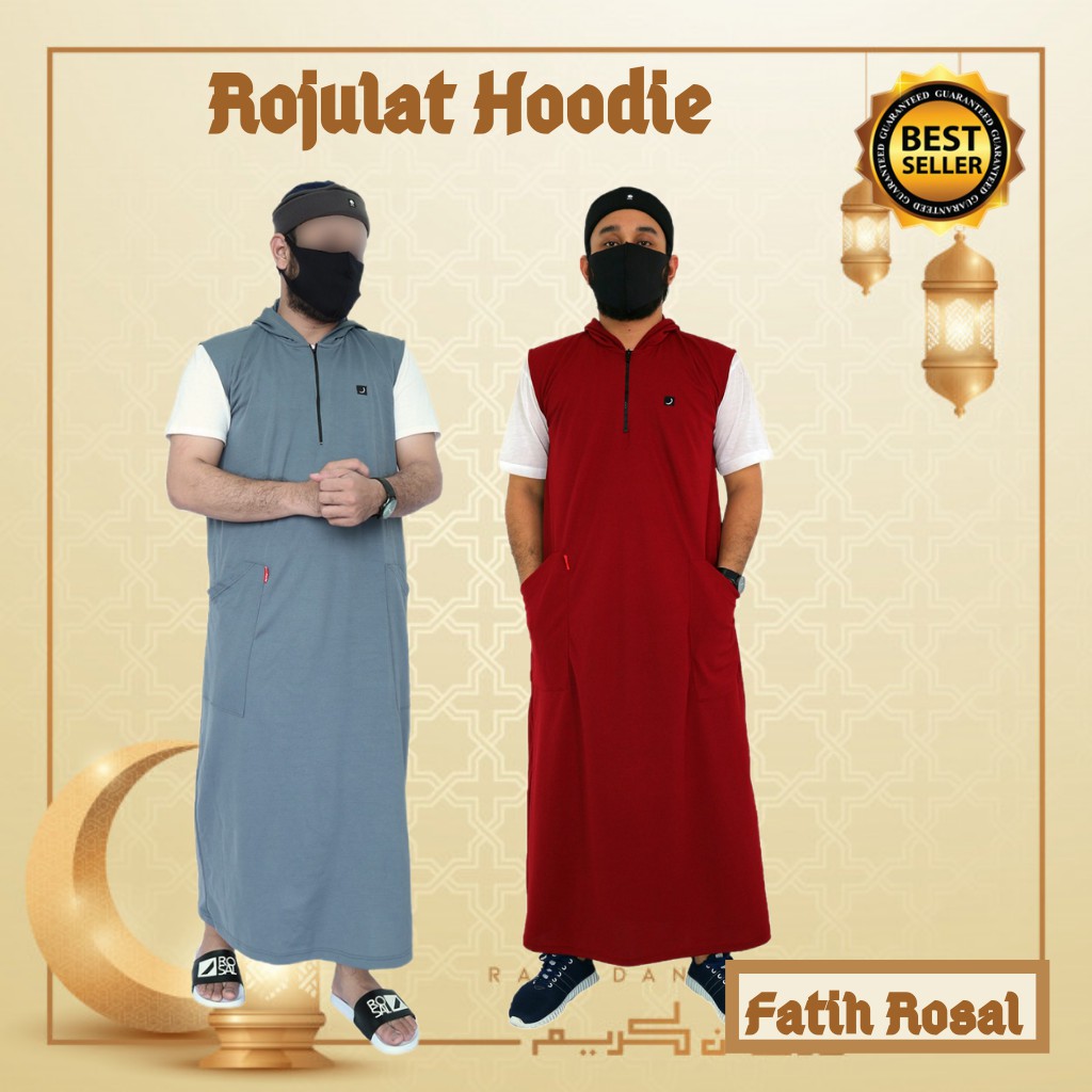 Rompi Jubah Gamis Hooodie Pria Muslim Rosal