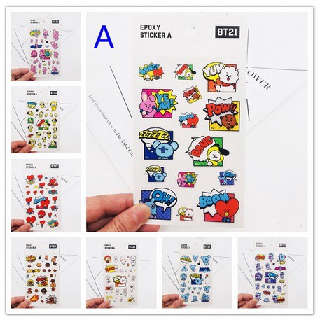 Sticker BTS BT21 Line Stiker Epoxy Transparan