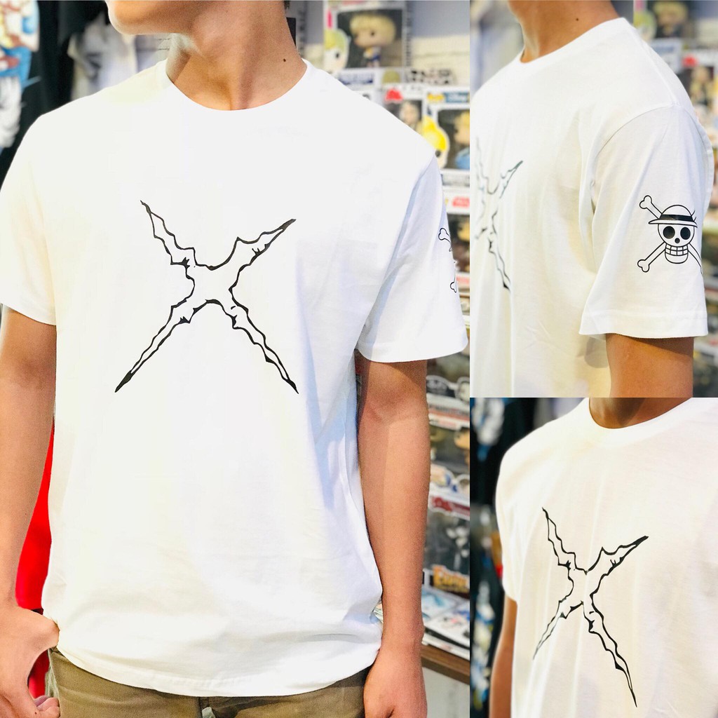 Kaos Onepiece Luffy Scars White