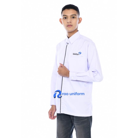KEPENDUDUKAN 2 BARIS-baju seragam BKKBN tangan panjang kemeja putih tangan panjang karyawan kantor