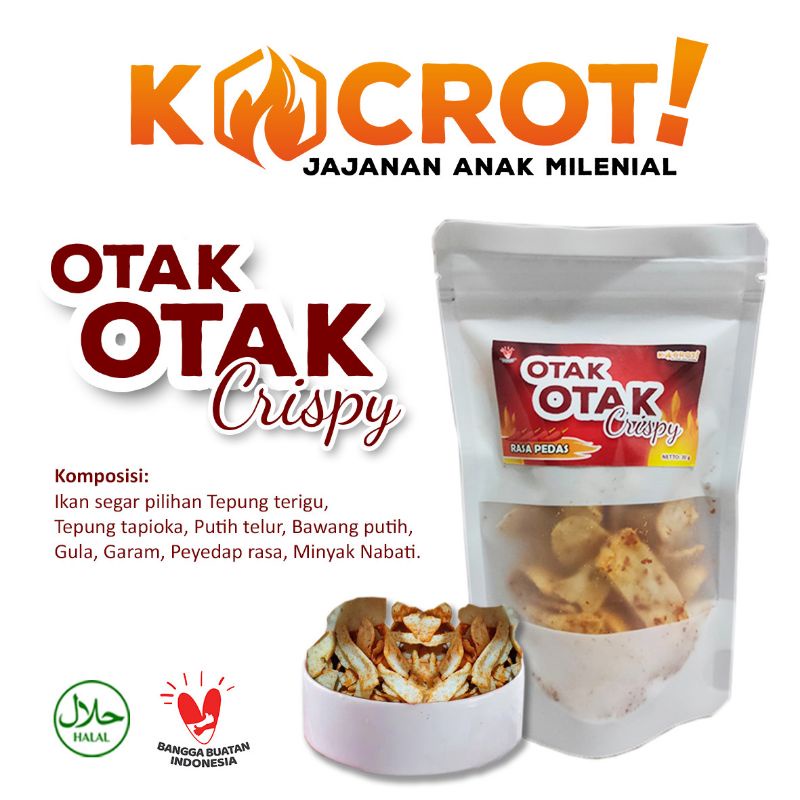 

snack otak-otak crispy 30gr, otak-otak ikan, cemilan otak-otak crispy