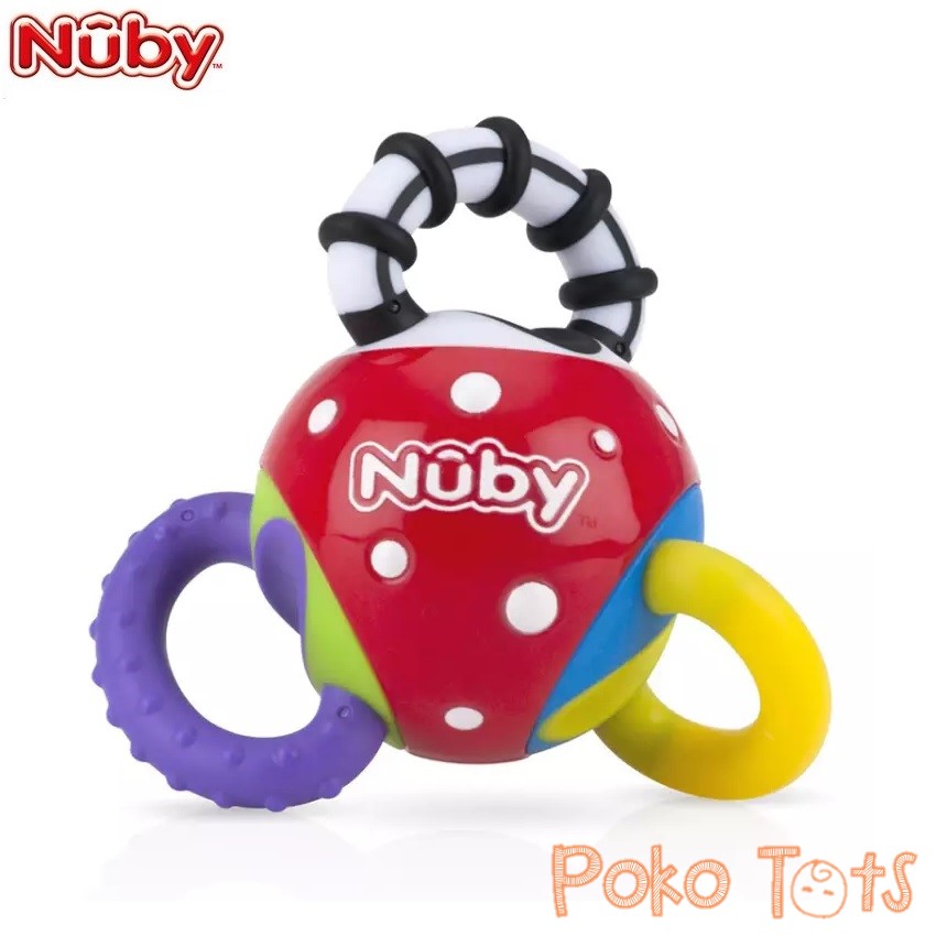 Nuby Twista Ball Teether Rattle Gigitan Kerincingan Bayi