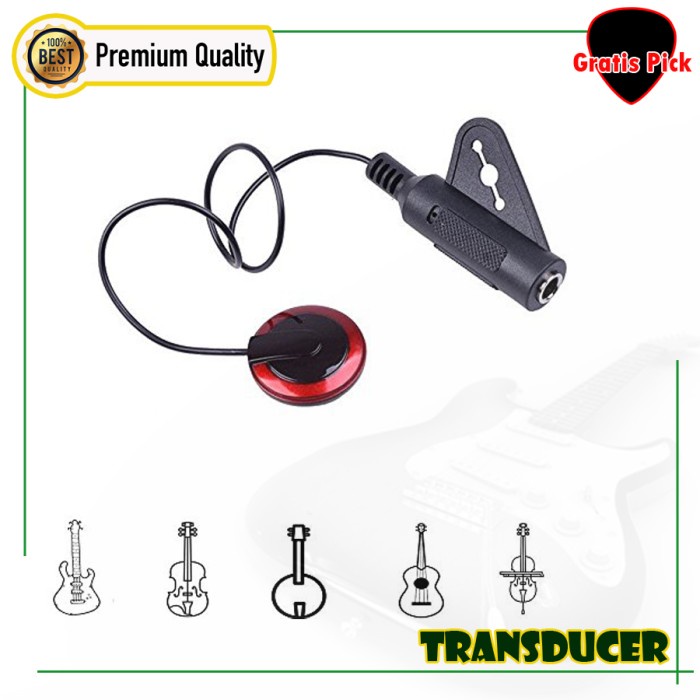 Transducer Preamp Pick Up gitar Portable Spul Tempel Untuk Ukulele