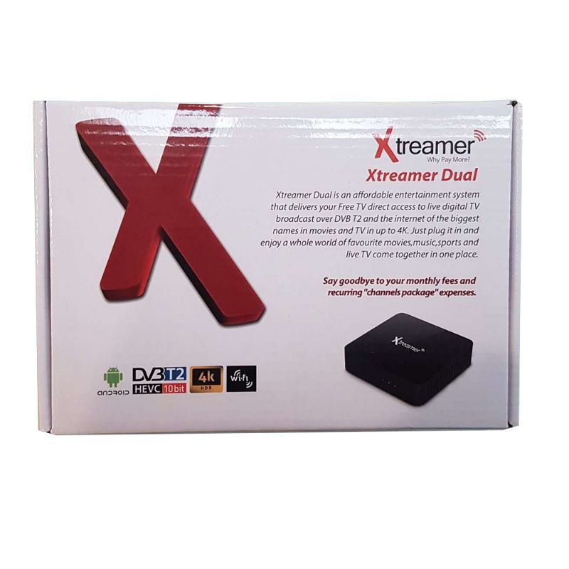 Xtreamer Dual Set Top Box DVB-T2 Media Player Android 9.0 4K - Black
