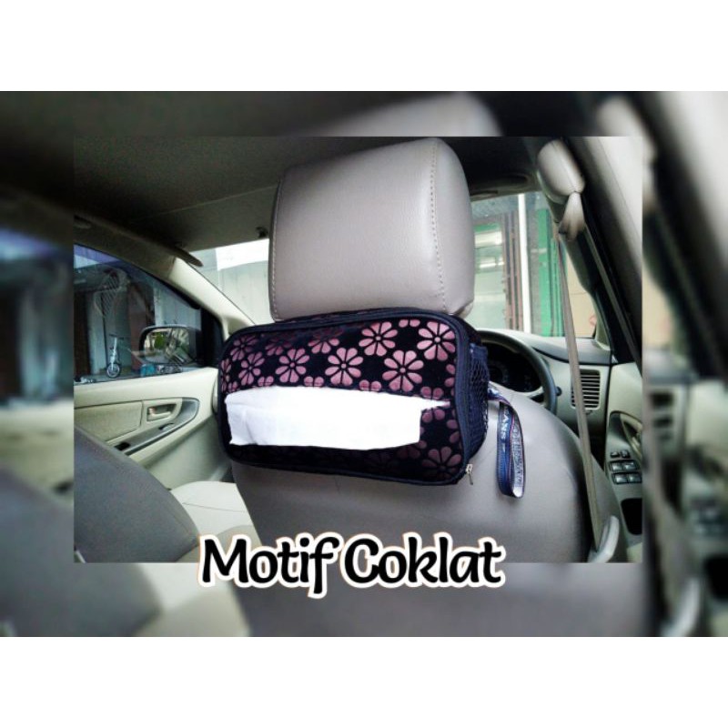 Pouch TISSUE MOBIL/TAS TISU MOTIF BUNGA CANTIK BAHAN KANVAS / TAS TISSU MOBIL . SY2530 S1