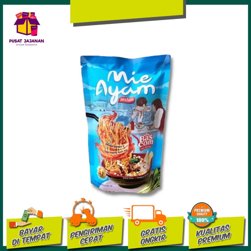 BASCOM Mie Ayam Instan Geprek 200gr - Mie Ayam Dilan