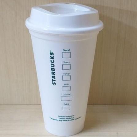 TUMBLER STARBUCKS ORIGINAL REUSEABLE CUP GELAS PUTIH WHITE