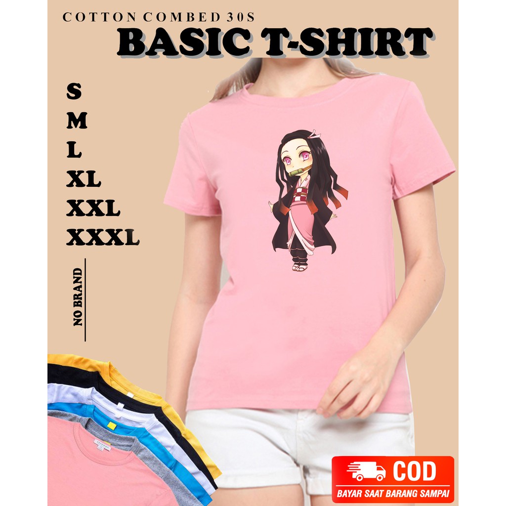Kaos Demon Slayer Nezuko Original Combed 30s - Baju Pakaian Atasan Pria Dan Wanita Unisex