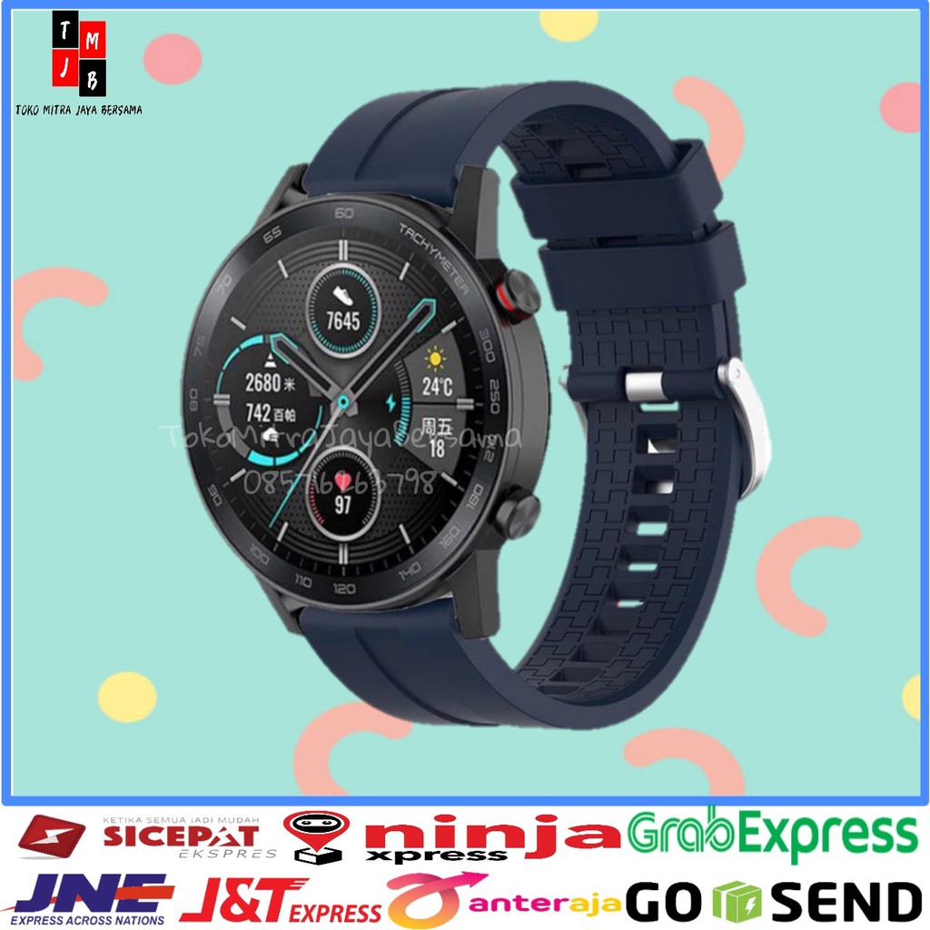 STRAP SILIKON 22mm SMARTWATCH HUAWEI GT2 46mm GT ACTIVE HONOR MAGIC BAND SAMSUNG MOTIF GARIS