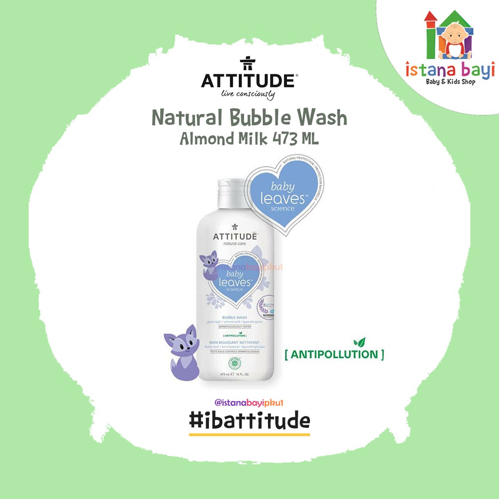 Attitude Natural Bubble Wash Almond Milk/Pear Nectar - Sabun Bayi