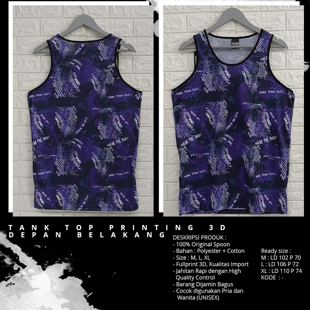 Tanktop/Singlet Pria/Wanita Dewasa|Olahraga/Pantai | Motif - Pettern