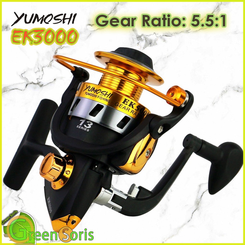 Grab Medan EK3000 Reel Pancing Spinning 12 Ball Bearing YUMOSHI Alat Pancing