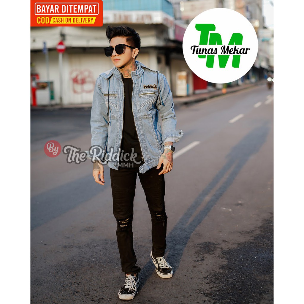 Jaket Jeans Pria The Riddick The News 100% Original ~ Jaket Topi