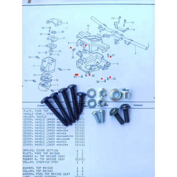 baut set batok lampu depan honda c700 c800 supercup