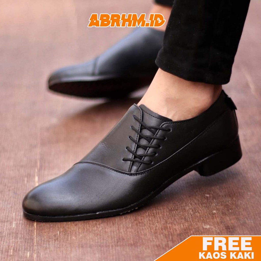 ABRHM-MEGAN Sepatu Formal Pria Sepatu Pantofel Kulit Asli Sepatu Pria Casual Sepatu Kasual Oxford Kerja Kantor Kuliah Kondangan Gaya Keren Kekinian Original Murah Terlaris