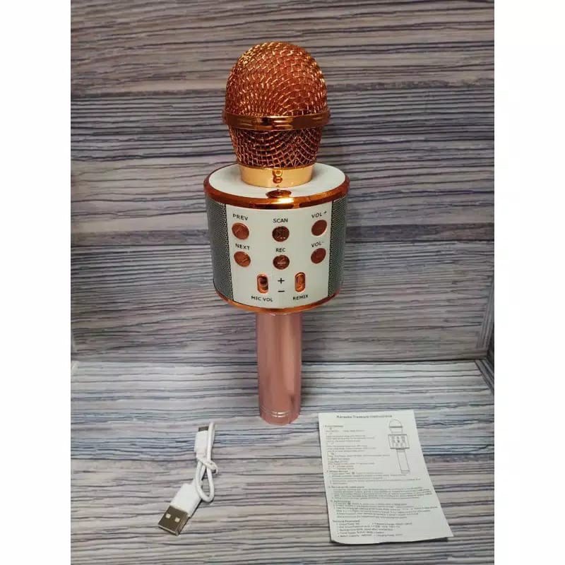 Mic Bluetooth WS-858 (Bahan Besi) Wster Smule Wireless / Microphone Karaoke