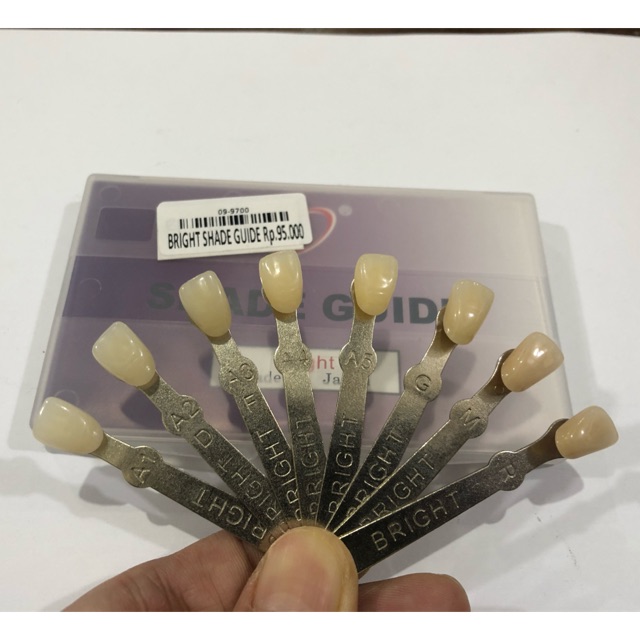 Contoh warna gigi atau dental bright shade guide