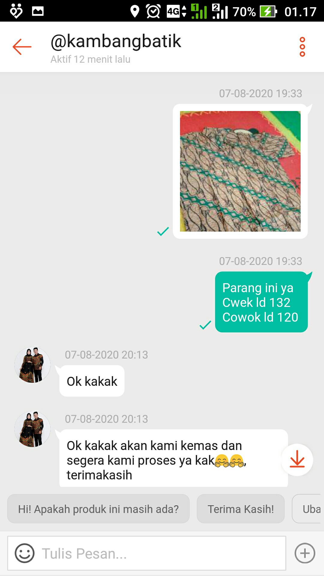 Bswart Batik Hrb026 Kenongo Hem Pendek Padi Pekalongan M L Xl Batik Pria Murah Modern Grosir