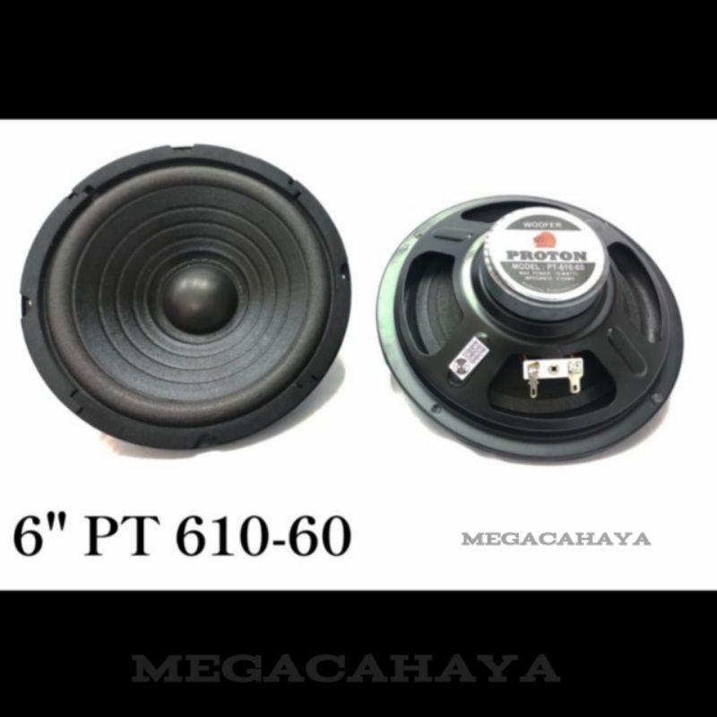 Proton Speaker Woofer 6 Inch 70 Watt Karakter Suara Midle Bass Speker Pt 610