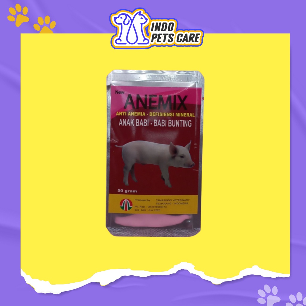 MULTIVITAMIN PENAMBAH DARAH BABI - ANEMIX PIG POWDER 50GR-  OBAT ANTI ANEMIA ANAK BABI BUNTING HAMIL