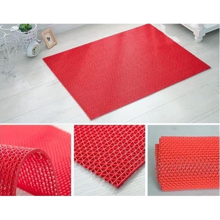 KESET KARPET KARET PVC ANTI SLIP KAMAR MANDI meteran - Abu Abu