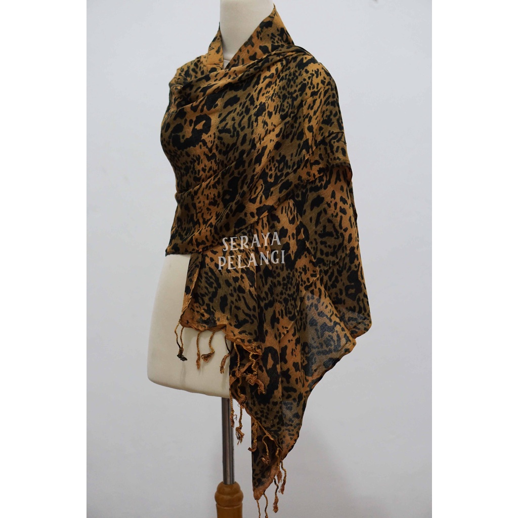 Selendang Motif Animal Print/Macan | Scarf | Syal | Shawl | Pashmina | Pasmina | Souvenir | Gift | Aksesoris Fashion | Hadiah