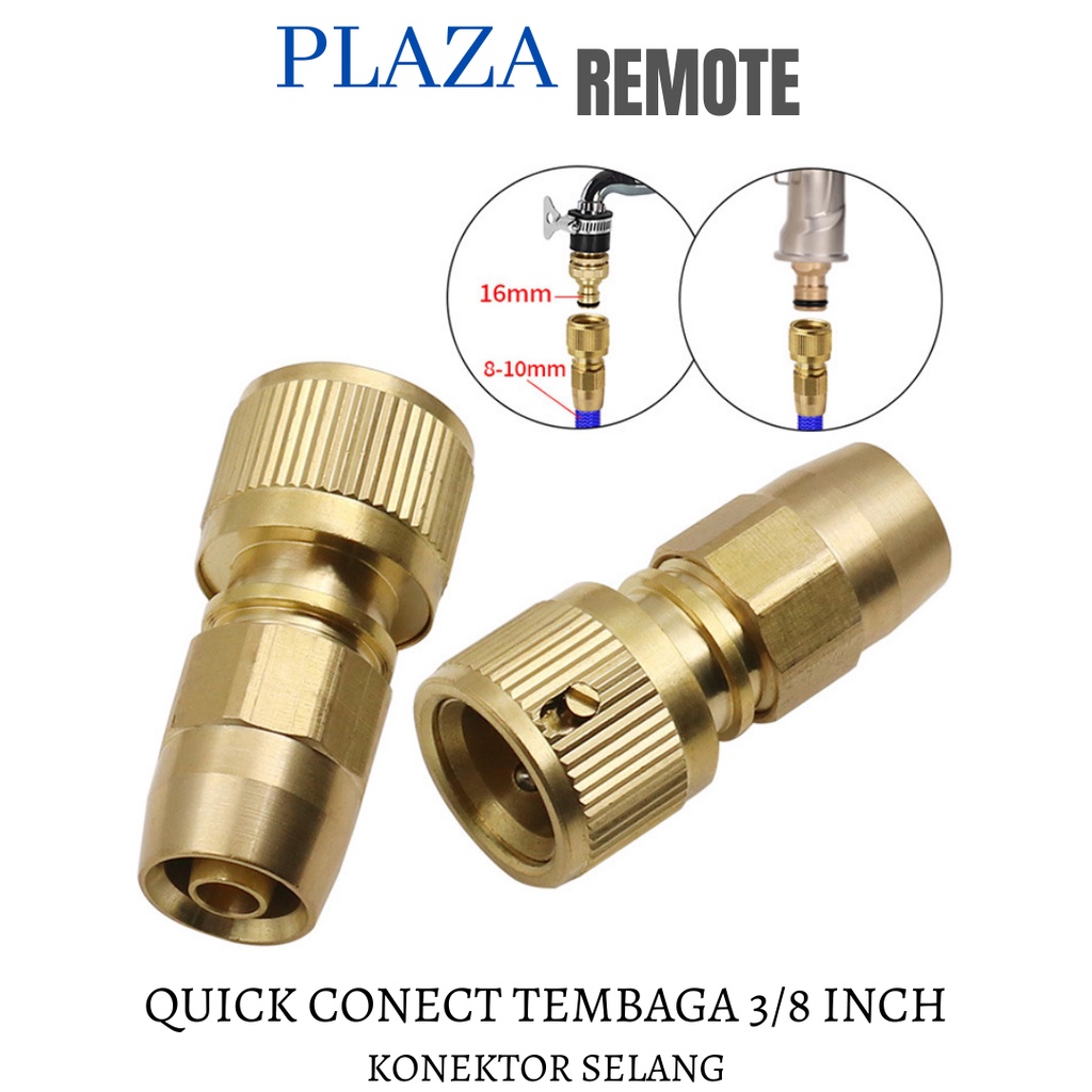 QUICK CONECTOR SELANG BAHAN TEMBAGA 3/8 INCH ALAT SAMBUNG SELANG DARI KRAN