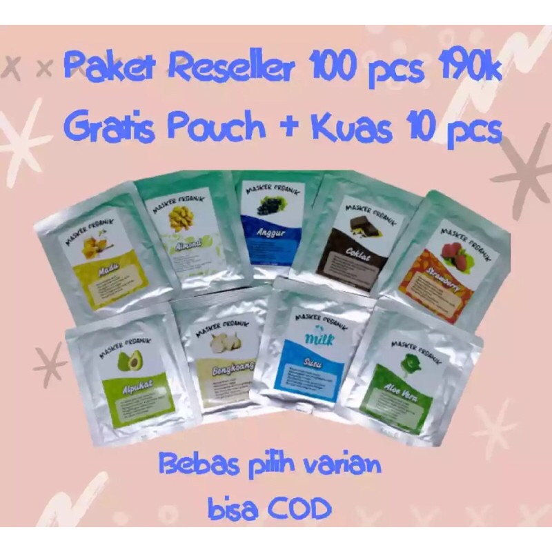 Paket Reseller Masker Organik 100pcs / Masker Wajah / Masker Glowing