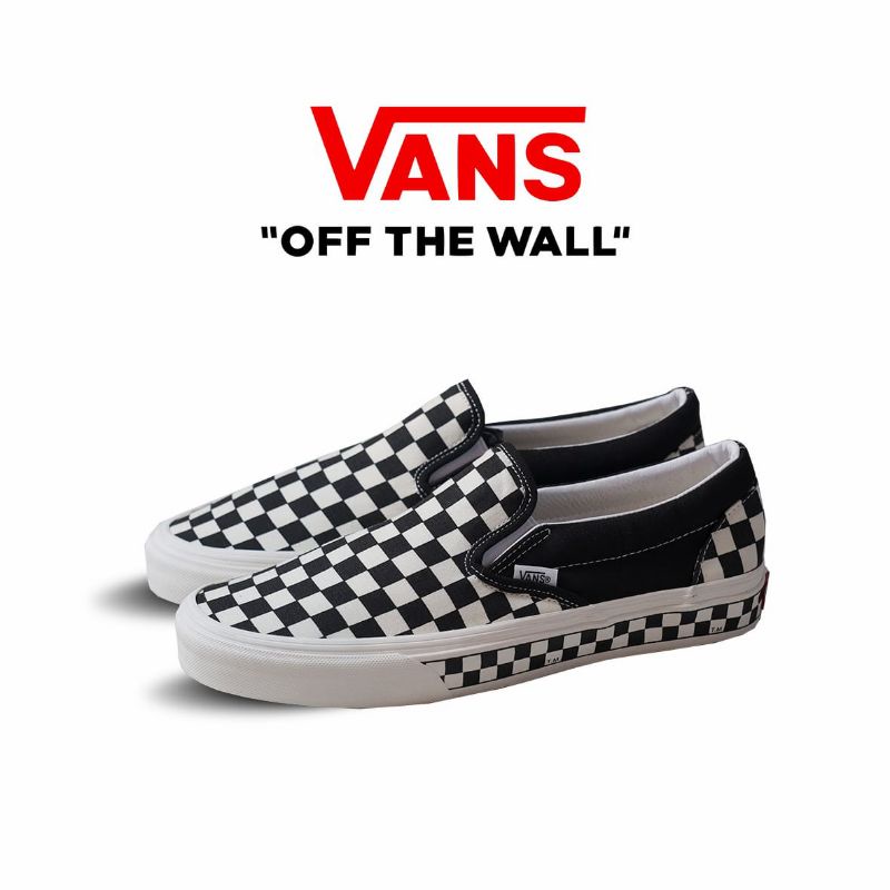 Vans Slip ON Nextor Chekerboard Black / White Original / Sepatu Vans Original / Vans Ori / Sepatu pr