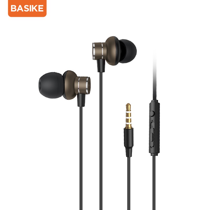 Basike Headset Gaming Handsfree Wired Earphone Hifi Extra Bass Android Audio In-Ear with Mic
