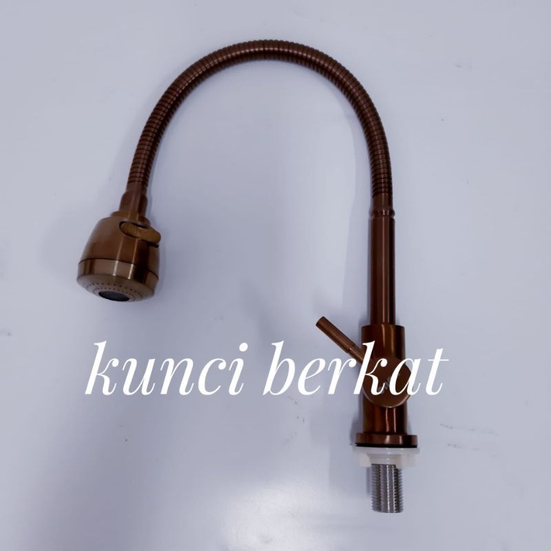 Kran Angsa Flexibel Rose Gold/Marron Gold/Sumber air meja