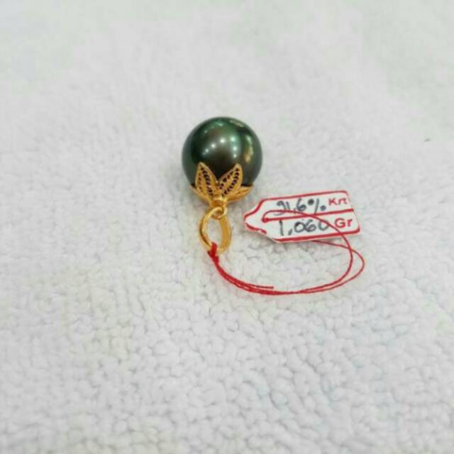 Liontin Emas Mutiara Air Tawar Super