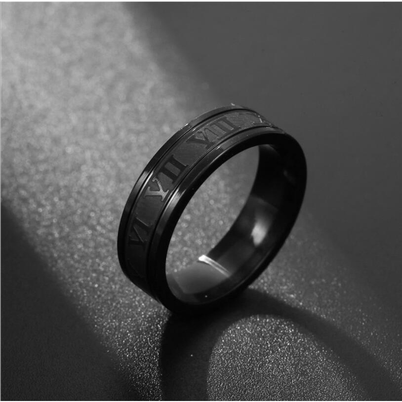 3 Warna Angka Romawi Cincin Baja Titanium Perak Emas Hitam Punk Perhiasan Fashion Pria Wanita Rings