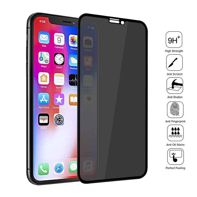 Pelindung Layar Tempered Glass Anti Spy Untuk iPhone 14 13 12 11 Pro XS Max Plus X XR 6 6S 7 8 Plus 5s