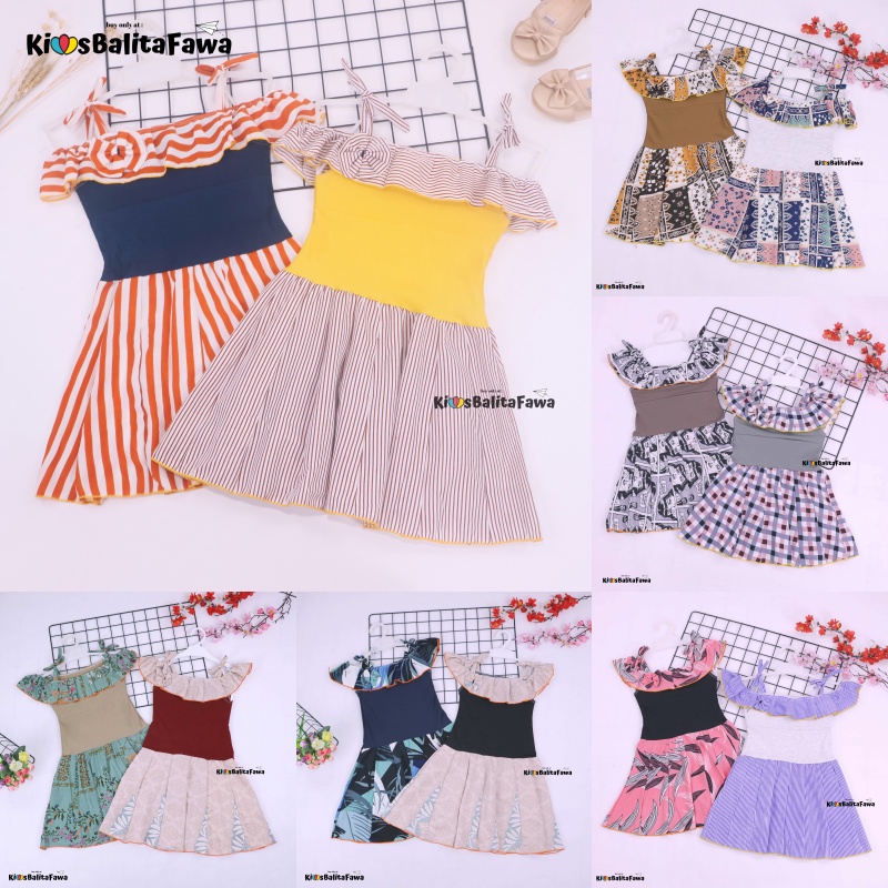 Dress Moza uk Bayi-4 Tahun / Baju Dres Anak Perempuan Gaun Import Kensi Tanktop Cewek Adem Murah